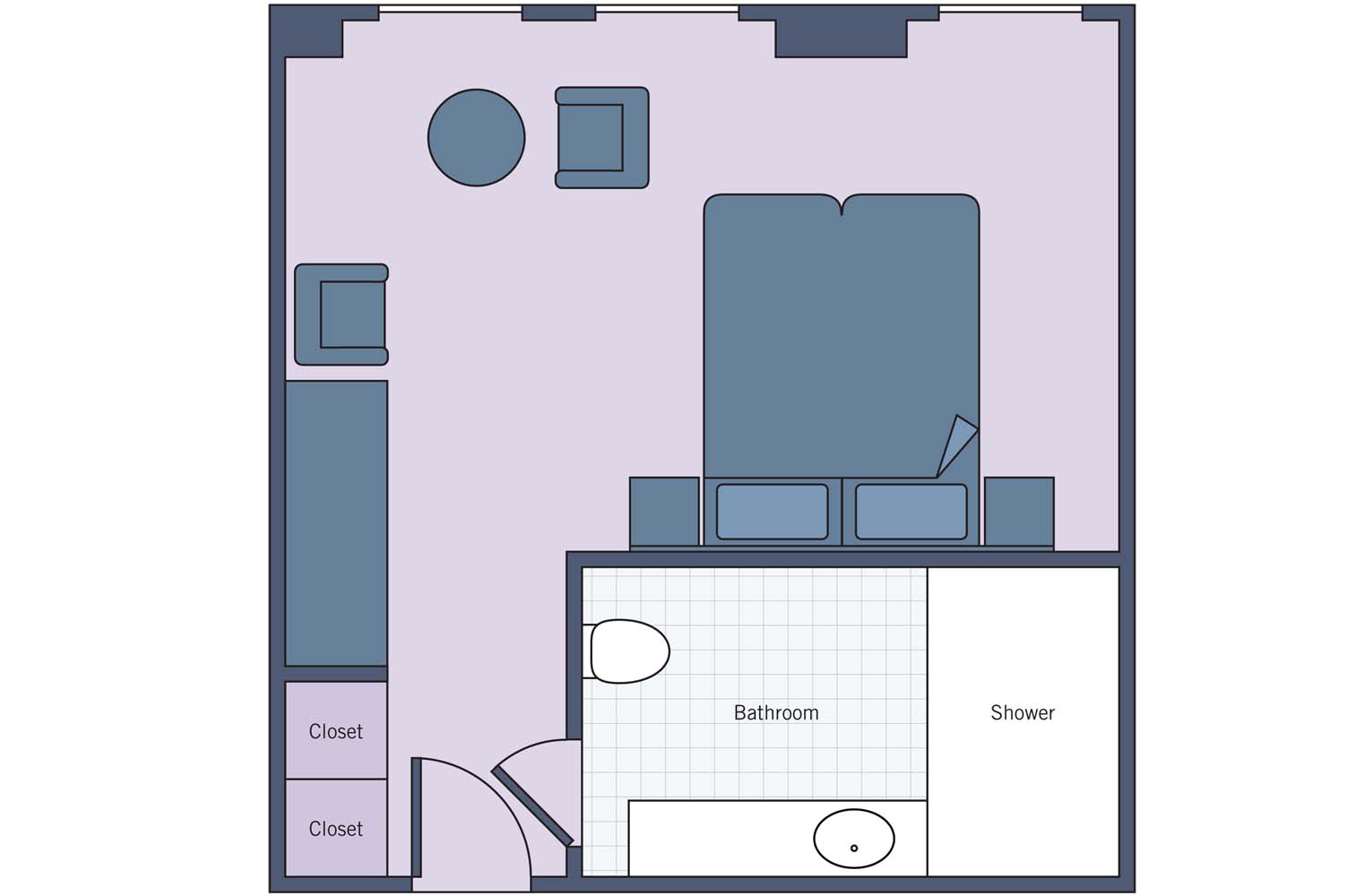 UNI River Queen Suite floor plan